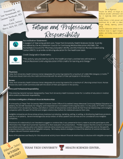 Fatigue and Professional Responsibility Banner